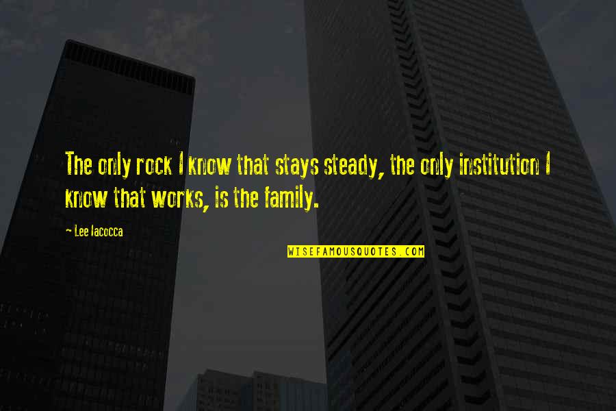 Football Comradery Quotes By Lee Iacocca: The only rock I know that stays steady, Football Comradery Quotes By Lee Iacocca: The only rock I know that stays steady,