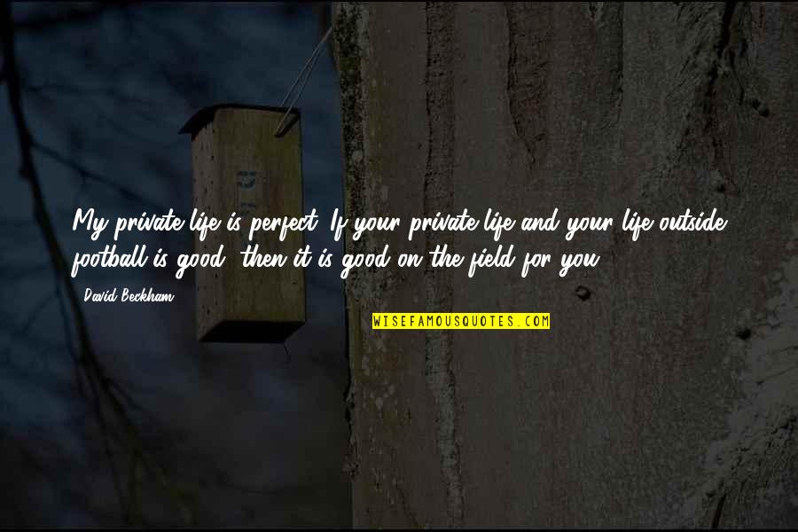 Football Life Quotes By David Beckham: My private life is perfect. If your private