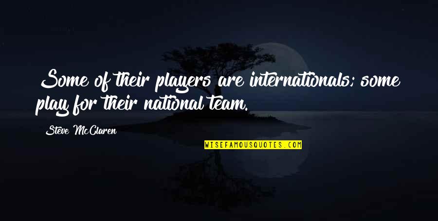 Football Play Quotes By Steve McClaren: Some of their players are internationals; some play