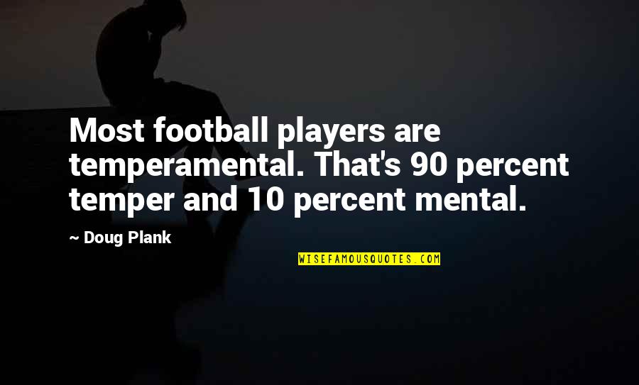 Football Players Quotes By Doug Plank: Most football players are temperamental. That's 90 percent