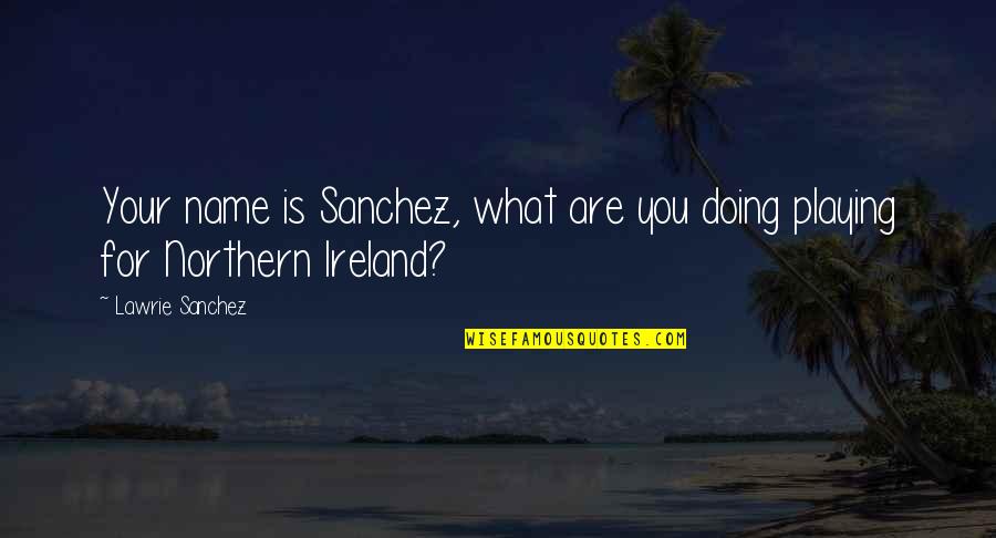Football Playing Quotes By Lawrie Sanchez: Your name is Sanchez, what are you doing