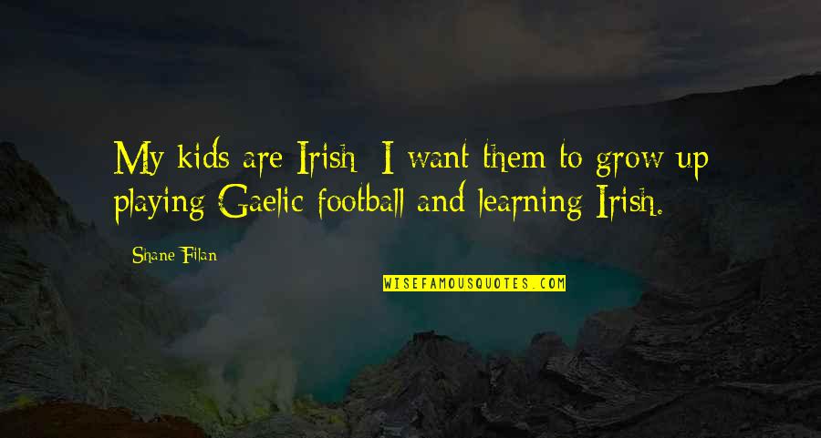 Football Playing Quotes By Shane Filan: My kids are Irish; I want them to
