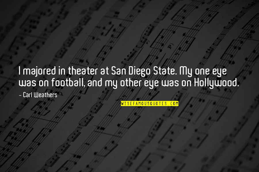 Football Quotes By Carl Weathers: I majored in theater at San Diego State.