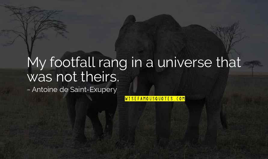 Footfall Quotes By Antoine De Saint-Exupery: My footfall rang in a universe that was