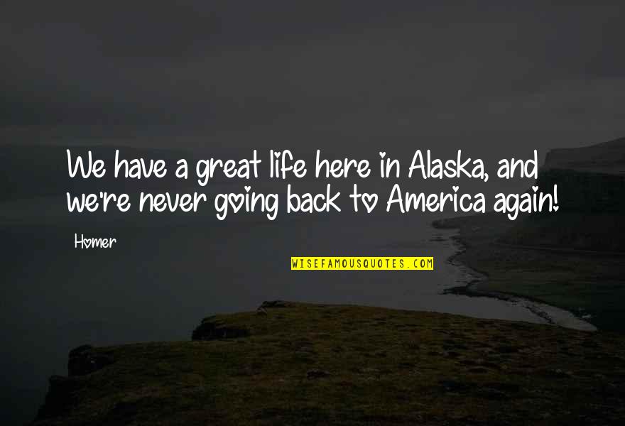 Footsoldier At Birmingham Quotes By Homer: We have a great life here in Alaska,