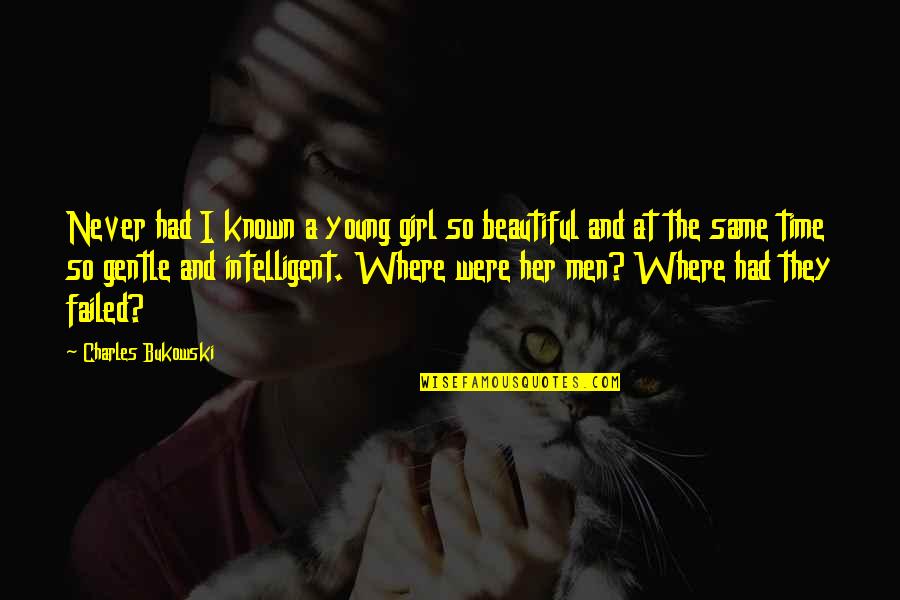 For Beautiful Girl Quotes By Charles Bukowski: Never had I known a young girl so