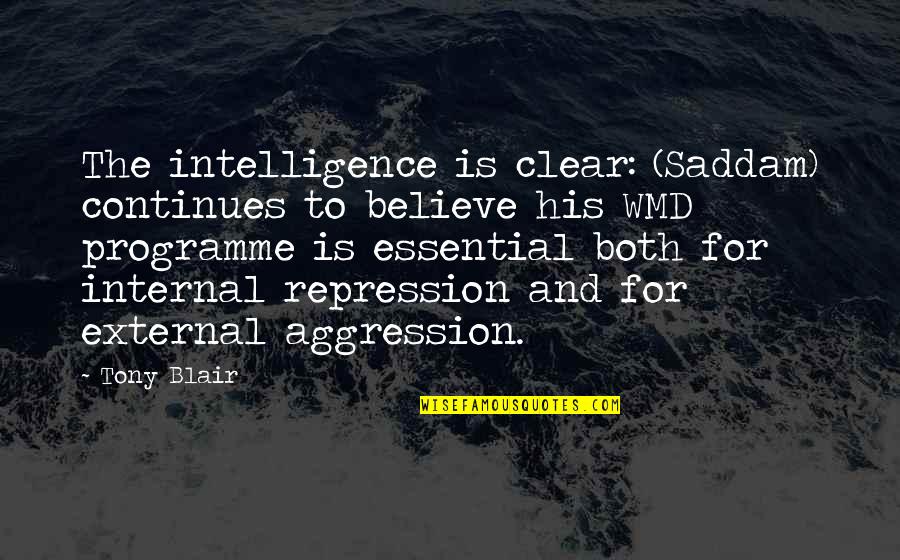 For Believe Quotes By Tony Blair: The intelligence is clear: (Saddam) continues to believe