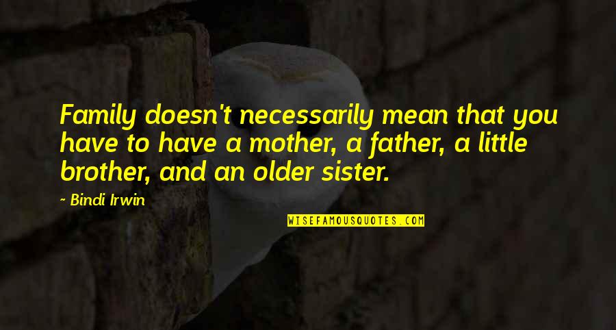 For Brother And Sister Quotes By Bindi Irwin: Family doesn't necessarily mean that you have to