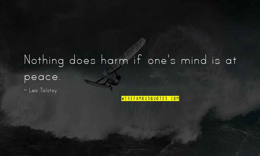For Cute Baby Quotes By Leo Tolstoy: Nothing does harm if one's mind is at