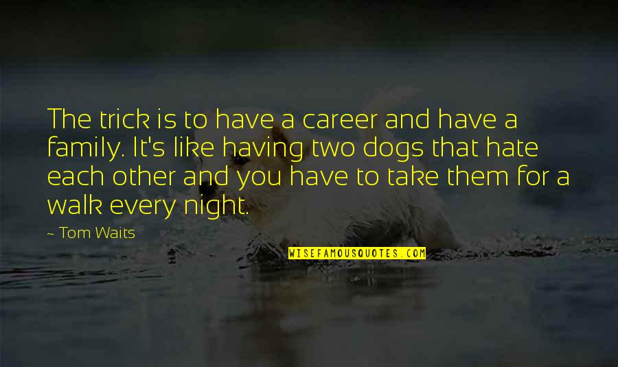 For Each Other Quotes By Tom Waits: The trick is to have a career and