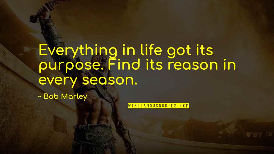 For Every Season There Is A Reason Quotes By Bob Marley: Everything in life got its purpose. Find its