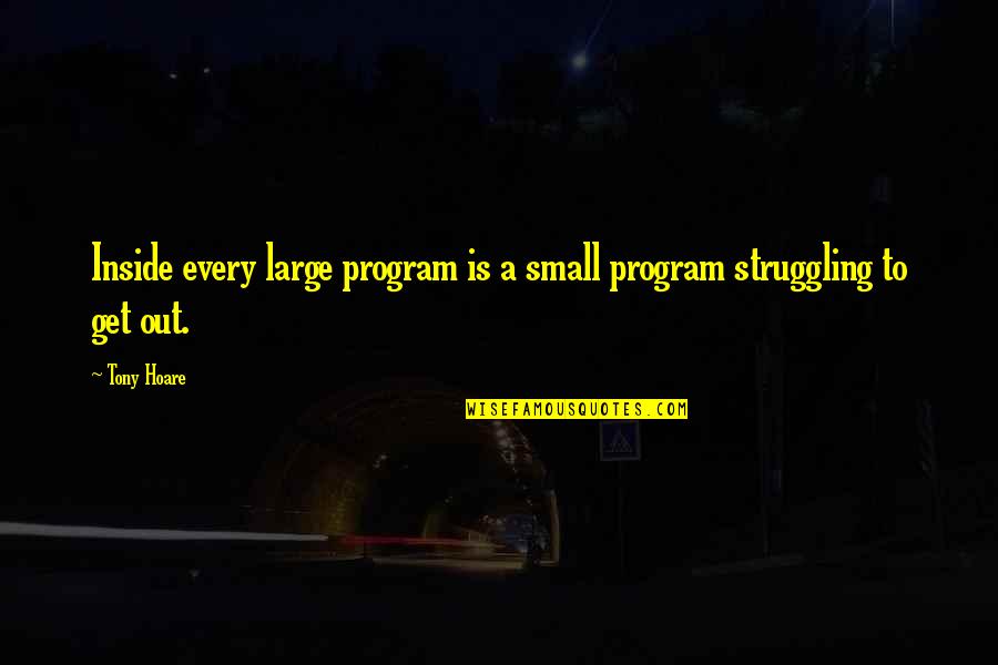 For Every Struggle Quotes By Tony Hoare: Inside every large program is a small program