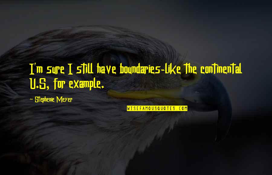 For Example Quotes By Stephenie Meyer: I'm sure I still have boundaries-like the continental