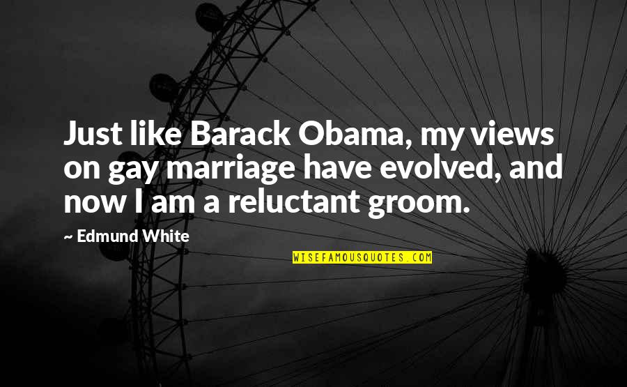 For Gay Marriage Quotes By Edmund White: Just like Barack Obama, my views on gay