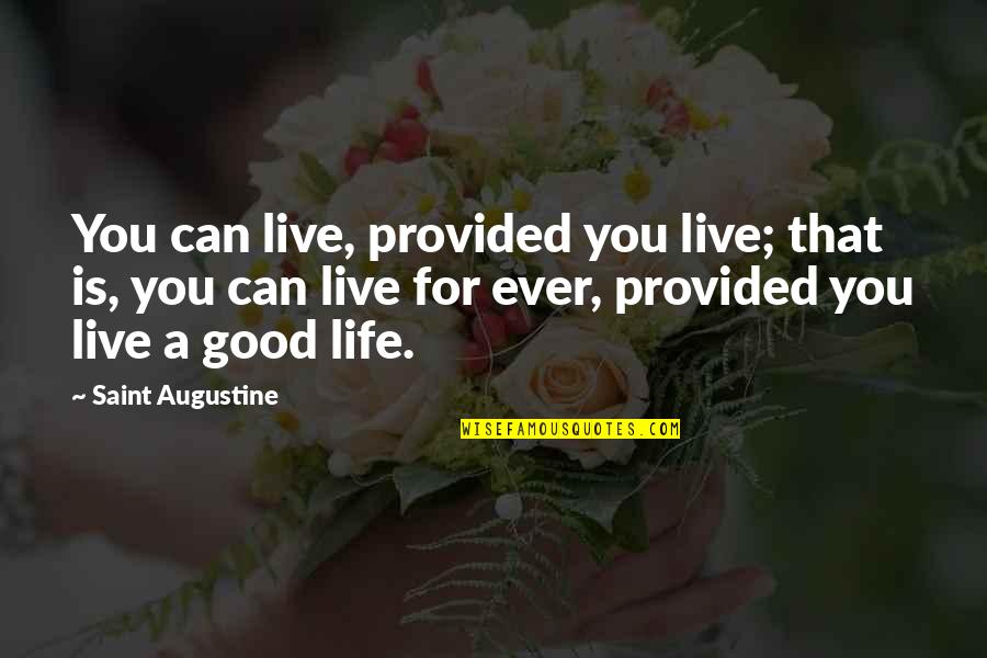 For Good Life Quotes By Saint Augustine: You can live, provided you live; that is,