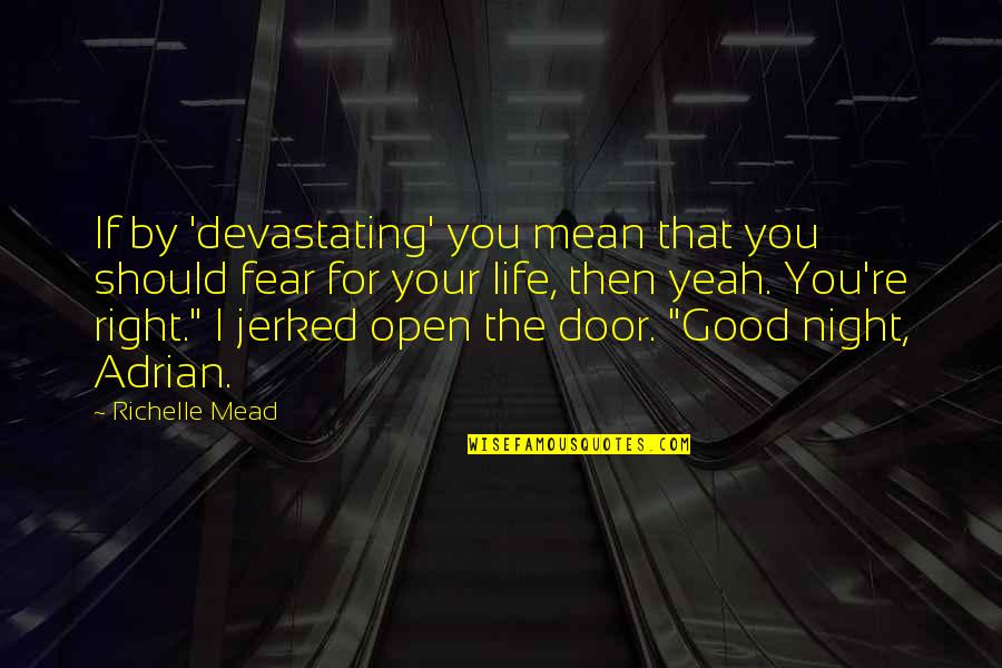 For Good Night Quotes By Richelle Mead: If by 'devastating' you mean that you should