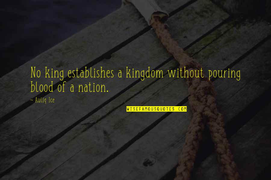 For Greater Glory Quotes By Auliq Ice: No king establishes a kingdom without pouring blood