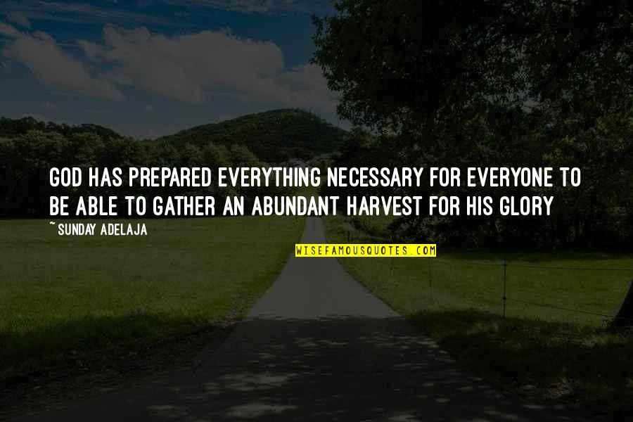 For His Glory Quotes By Sunday Adelaja: God has prepared everything necessary for everyone to