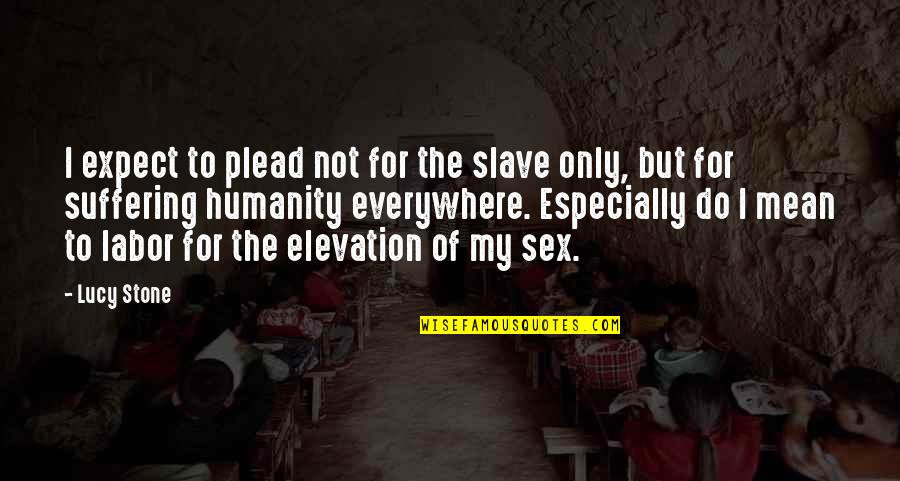 For Humanity Quotes By Lucy Stone: I expect to plead not for the slave For Humanity Quotes By Lucy Stone: I expect to plead not for the slave