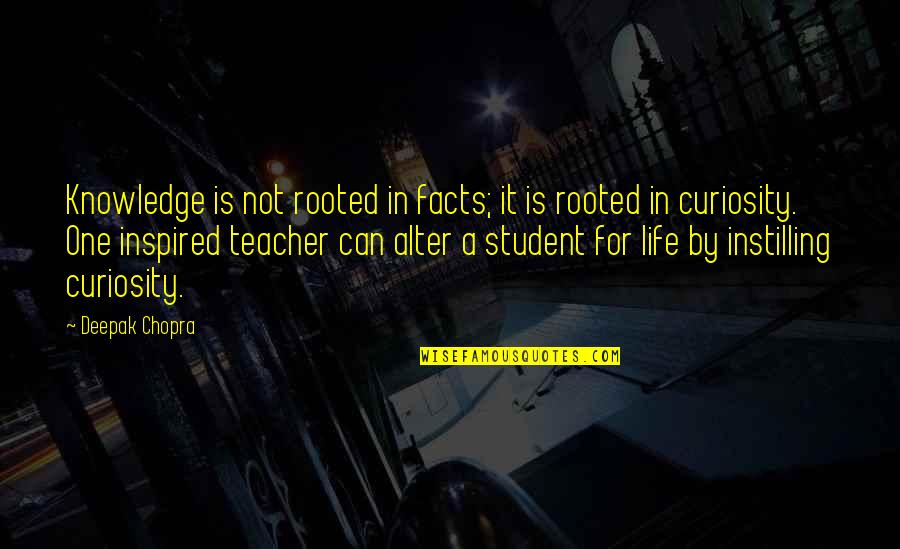 For Inspired Quotes By Deepak Chopra: Knowledge is not rooted in facts; it is