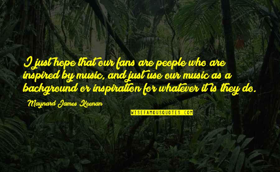 For Inspired Quotes By Maynard James Keenan: I just hope that our fans are people