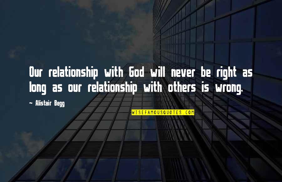 For Long Relationship Quotes By Alistair Begg: Our relationship with God will never be right