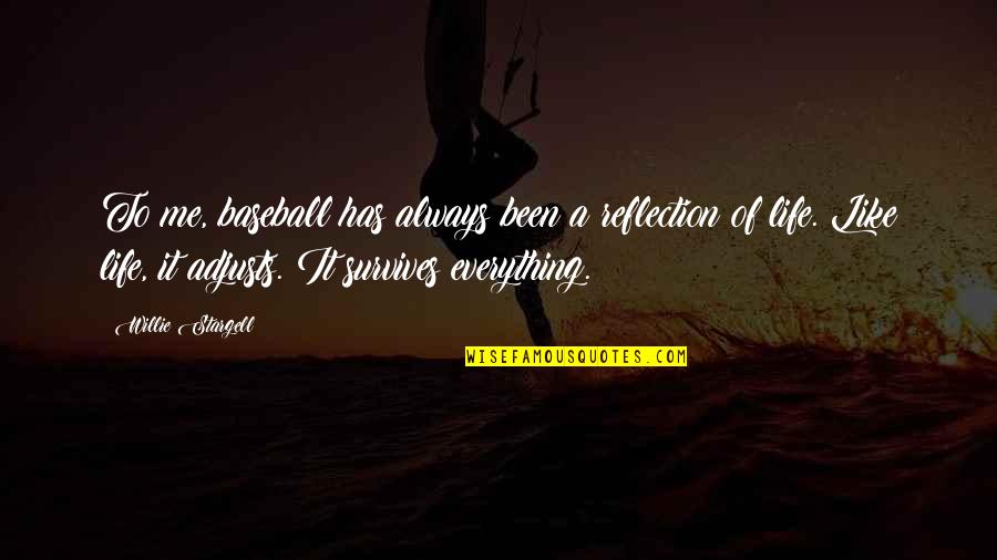 For Me You Are Everything Quotes By Willie Stargell: To me, baseball has always been a reflection