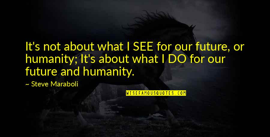 For Motivational Quotes By Steve Maraboli: It's not about what I SEE for our