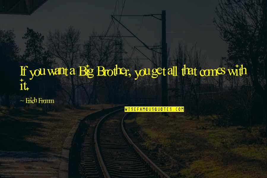 For My Big Brother Quotes By Erich Fromm: If you want a Big Brother, you get