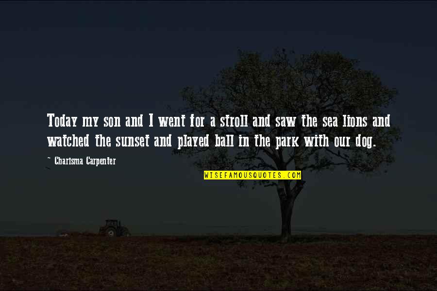 For My Son Quotes By Charisma Carpenter: Today my son and I went for a For My Son Quotes By Charisma Carpenter: Today my son and I went for a