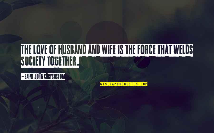 For My Wife Love Quotes By Saint John Chrysostom: The love of husband and wife is the