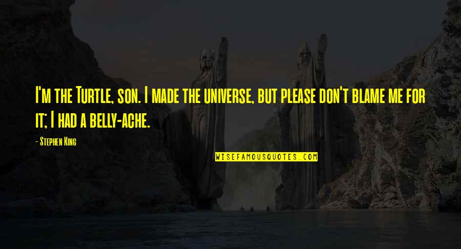 For Son Quotes By Stephen King: I'm the Turtle, son. I made the universe,