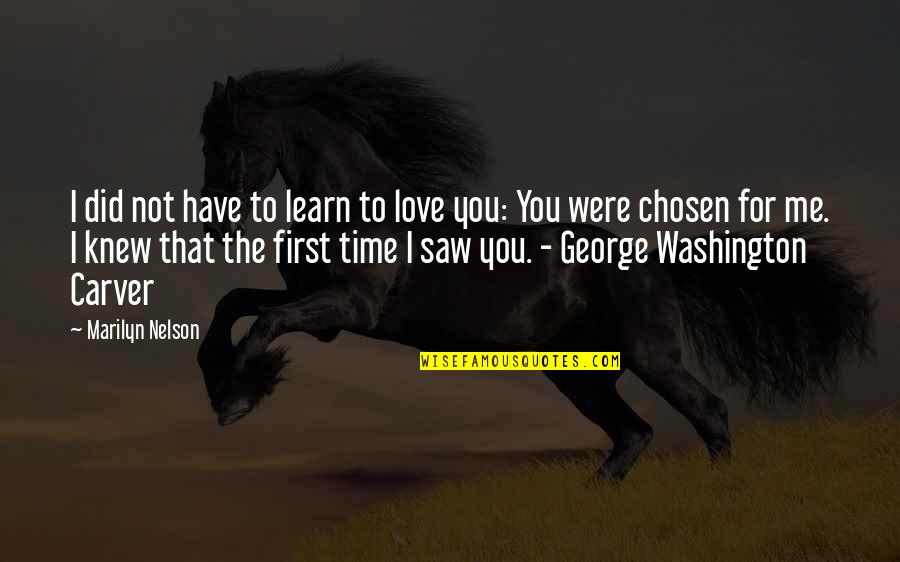 For The First Time I Saw You Quotes By Marilyn Nelson: I did not have to learn to love