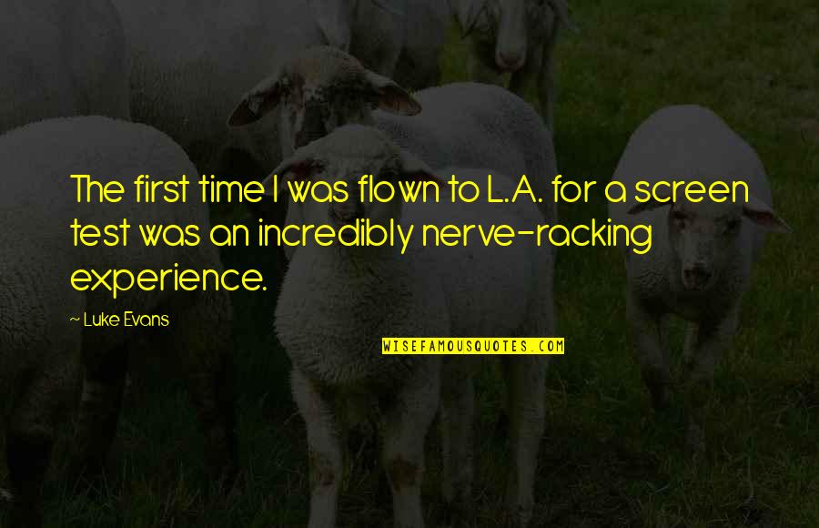 For The First Time Quotes By Luke Evans: The first time I was flown to L.A.