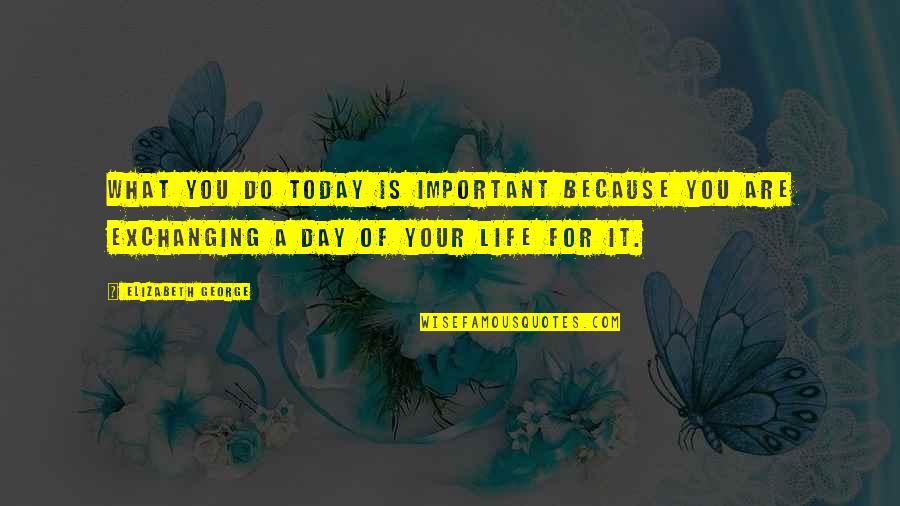 For Today Quotes By Elizabeth George: What you do today is important because you