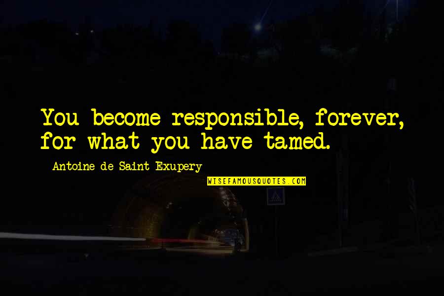 For You Forever Quotes By Antoine De Saint-Exupery: You become responsible, forever, for what you have