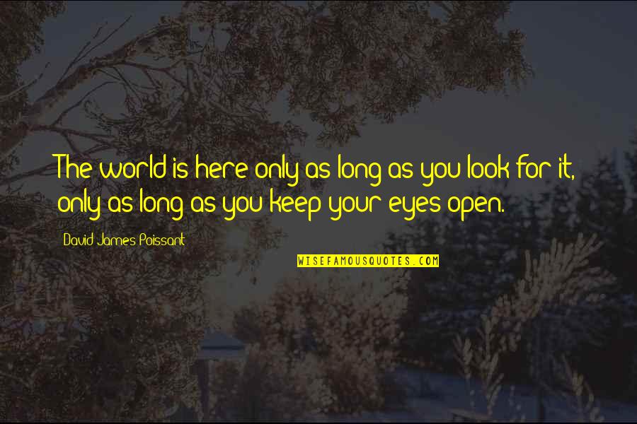 For Your Eyes Quotes By David James Poissant: The world is here only as long as