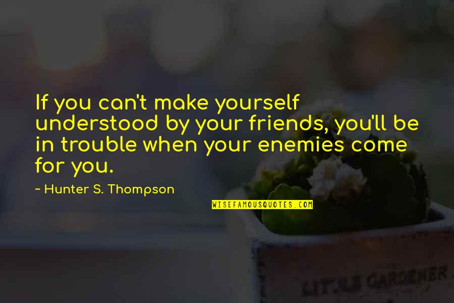 For Your Friends Quotes By Hunter S. Thompson: If you can't make yourself understood by your