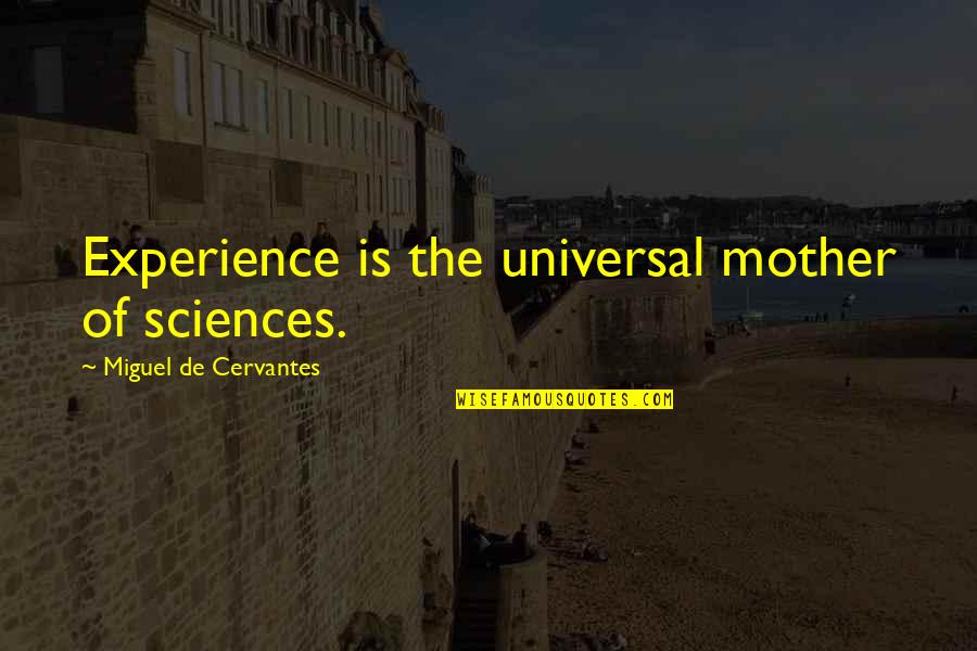 Forcefully Relation Quotes By Miguel De Cervantes: Experience is the universal mother of sciences.