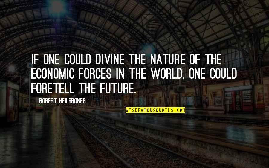 Forces Of Nature Quotes By Robert Heilbroner: If one could divine the nature of the