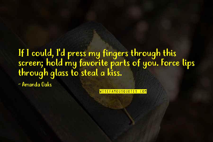 Forcing Happiness Quotes By Amanda Oaks: If I could, I'd press my fingers through Forcing Happiness Quotes By Amanda Oaks: If I could, I'd press my fingers through
