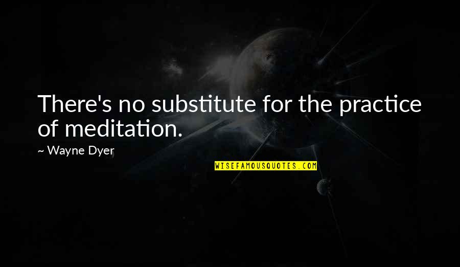 Ford Beats Chevy Quotes By Wayne Dyer: There's no substitute for the practice of meditation.