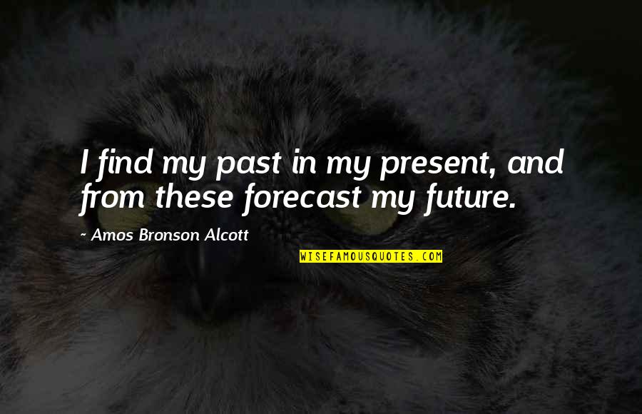 Forecast Quotes By Amos Bronson Alcott: I find my past in my present, and