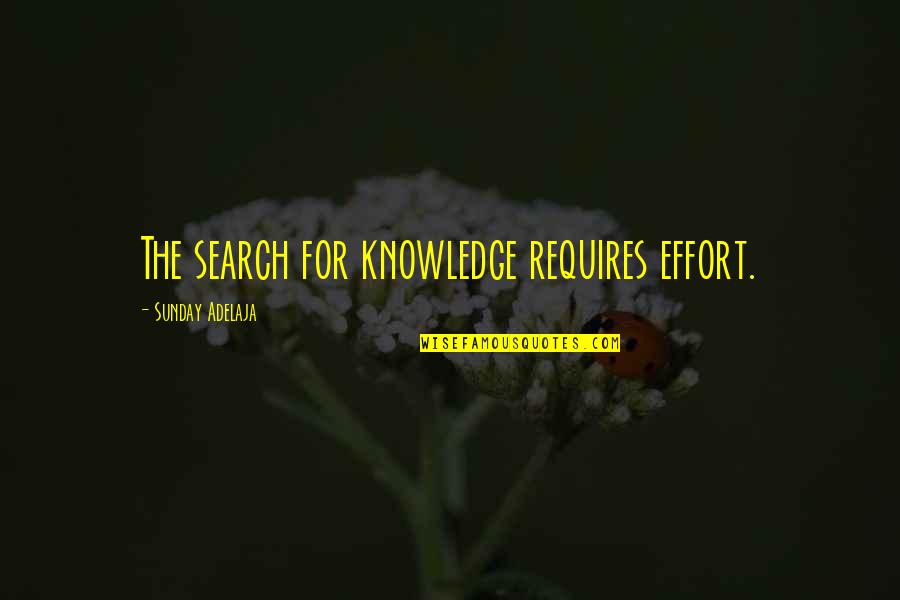 Forecaster Coats Quotes By Sunday Adelaja: The search for knowledge requires effort.