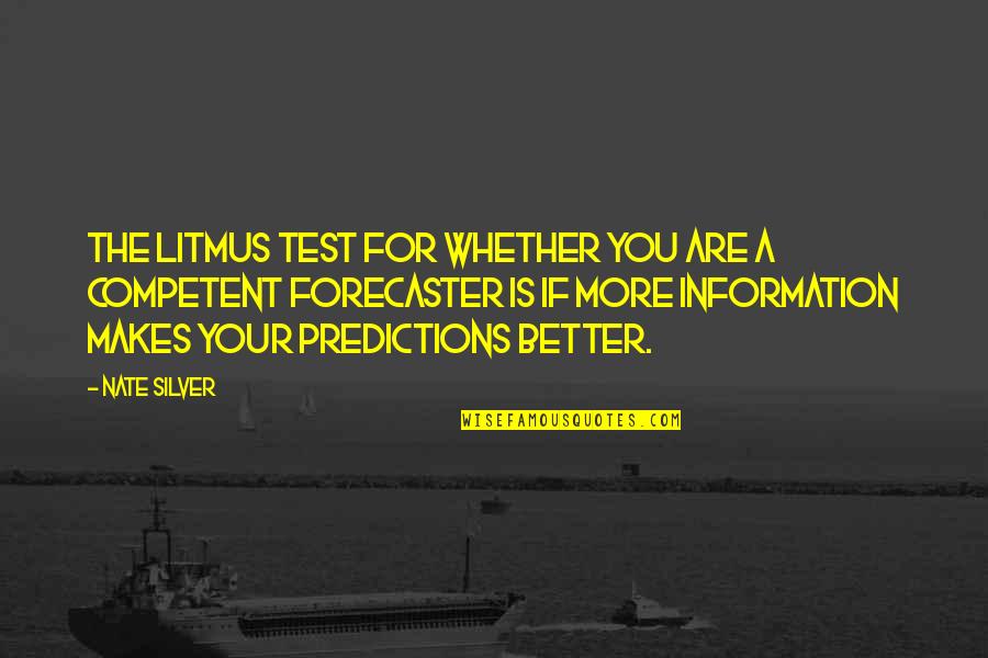 Forecaster Quotes By Nate Silver: The litmus test for whether you are a
