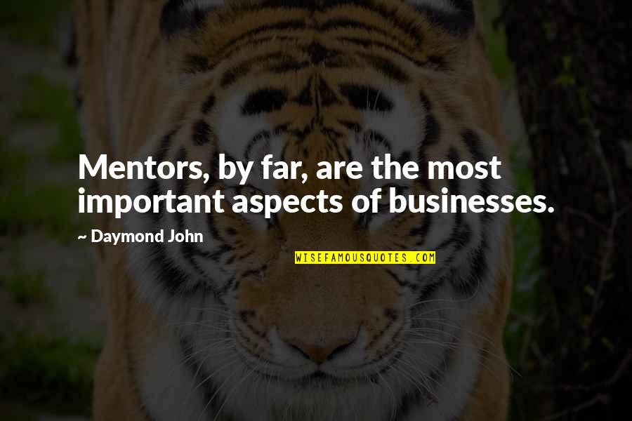 Forefingers Quotes By Daymond John: Mentors, by far, are the most important aspects