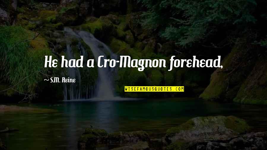 Forehead Quotes By S.M. Reine: He had a Cro-Magnon forehead, Forehead Quotes By S.M. Reine: He had a Cro-Magnon forehead,