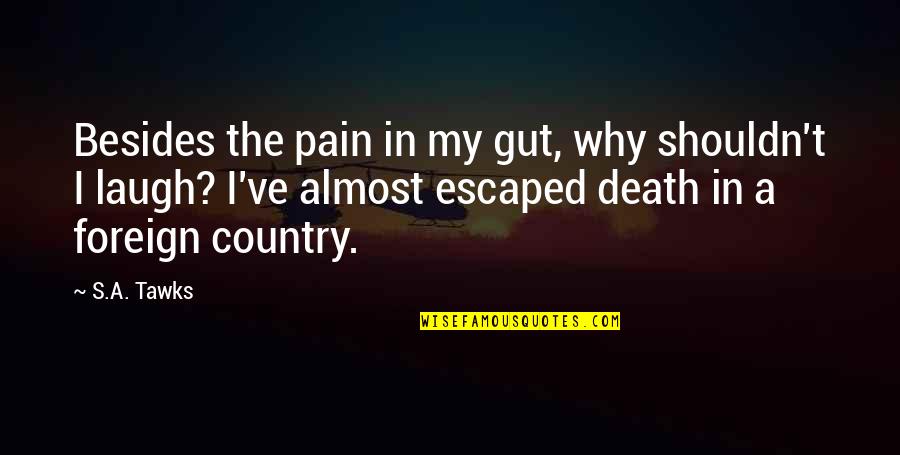 Foreign Country Quotes By S.A. Tawks: Besides the pain in my gut, why shouldn't