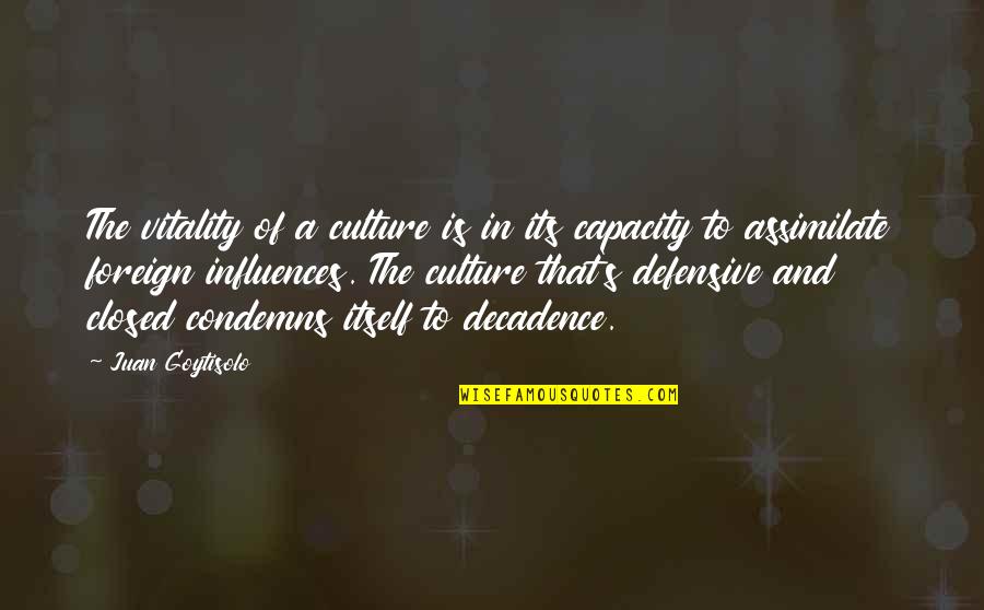 Foreign Culture Quotes By Juan Goytisolo: The vitality of a culture is in its