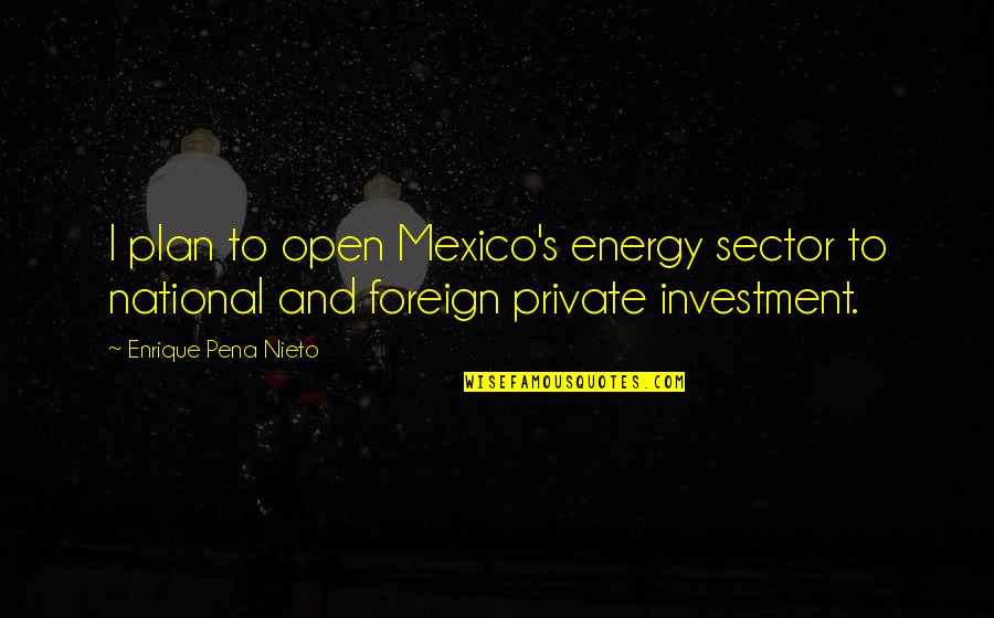 Foreign Investment Quotes By Enrique Pena Nieto: I plan to open Mexico's energy sector to Foreign Investment Quotes By Enrique Pena Nieto: I plan to open Mexico's energy sector to